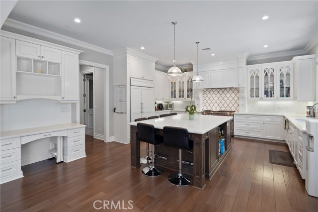 Kitchen and desk area