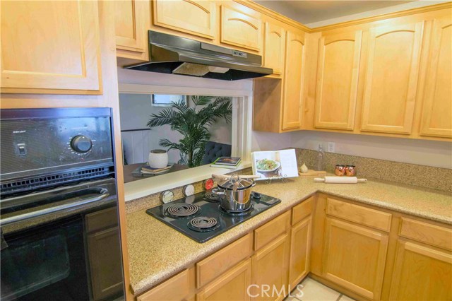 Granite counters in all electric kitchen.  Plumbed for gas range.