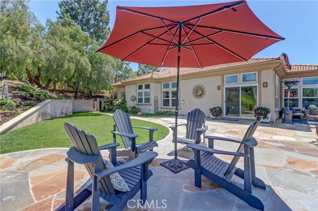 View from patio towards house