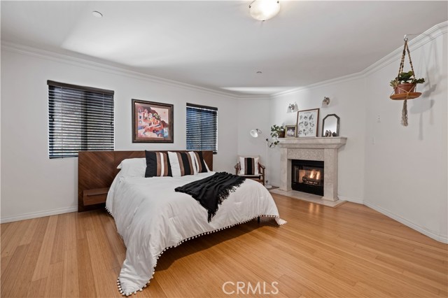 Main bedroom with Remote operated gas fireplace