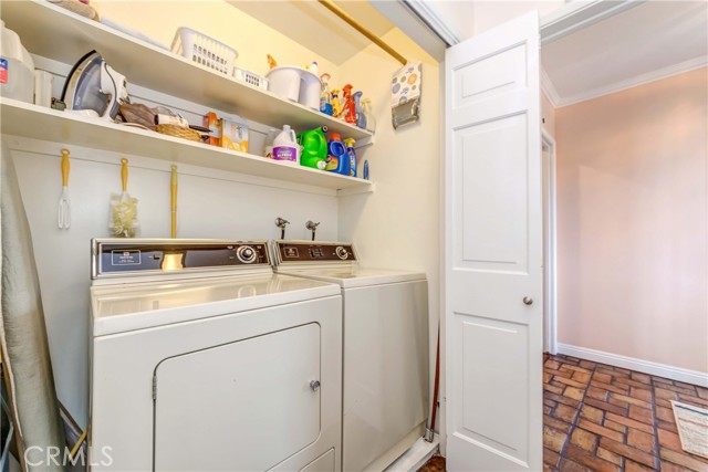 Laundry cabinet located in the hallway