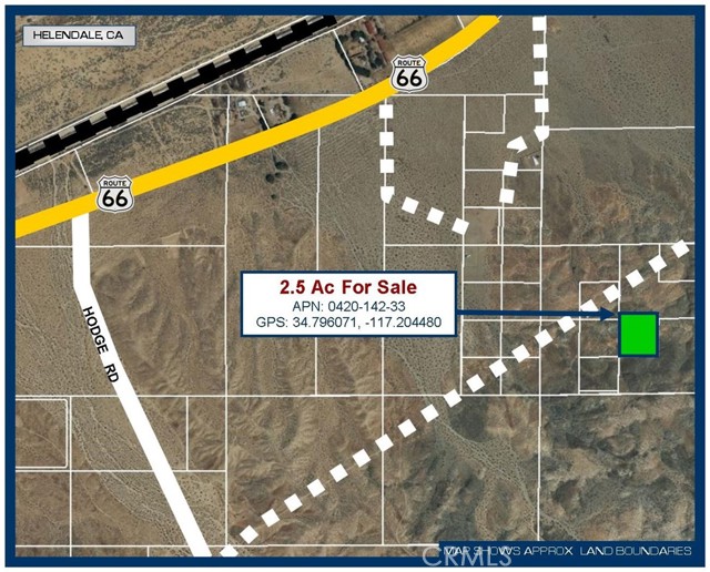 Detail Gallery Image 1 of 1 For 0 2.5 Ac Near Hodge Rd, Barstow,  CA 92311 - – Beds | – Baths