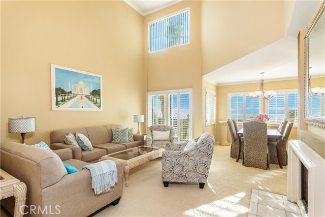 Living Room with high ceilings