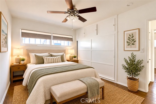 The Second Bedroom is also Open and Bright with Windows Letting in the Light. It has Hardwood Floors and a Well Sized Closet and Storage. Virtually Staged
