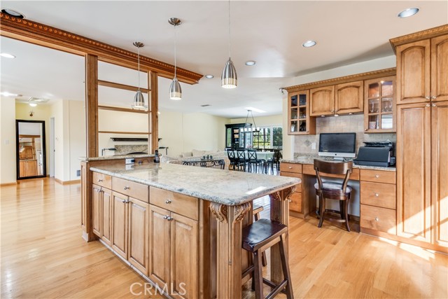 Kitchen with built in work station