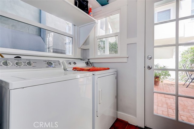 Lower Unit Laundry Room Opens to Backyard