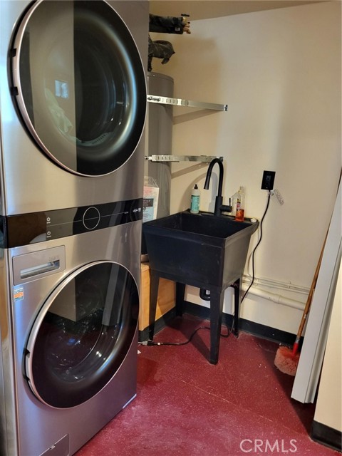 Includes washer, dryer and handy utility sink