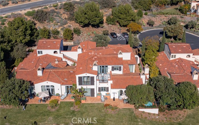 Classic California architecture nestled into the hillside.