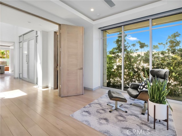 4th Bedroom with glass doors and pastoral views.