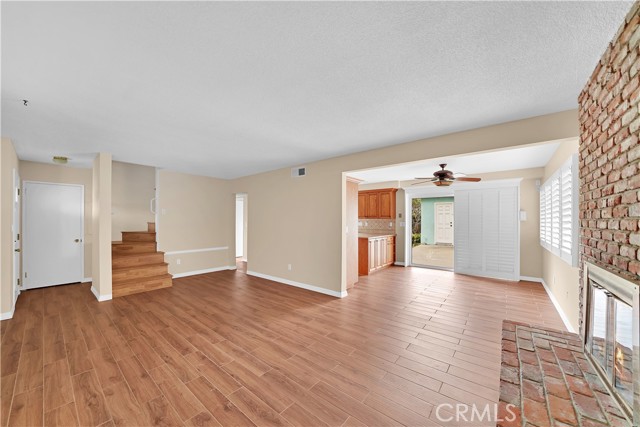 Living room open to dining area & kitchen