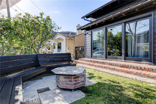 Front yard with fire pit
