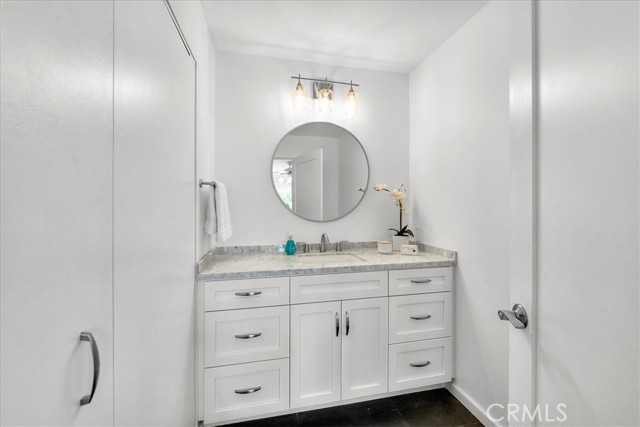 Powder room off kitchen/ dining area