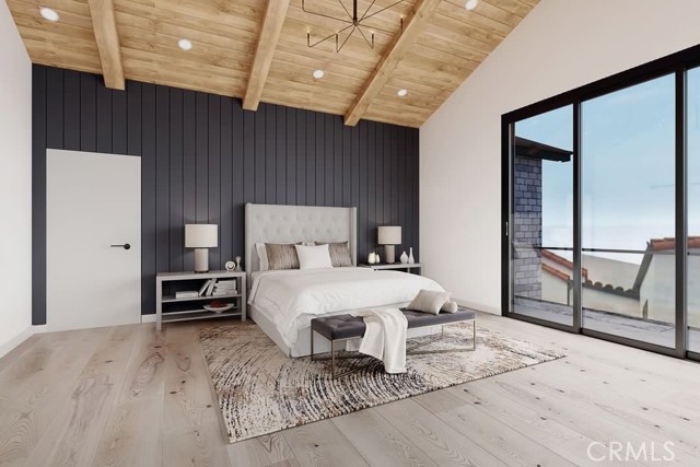 Rendering of master bedroom.