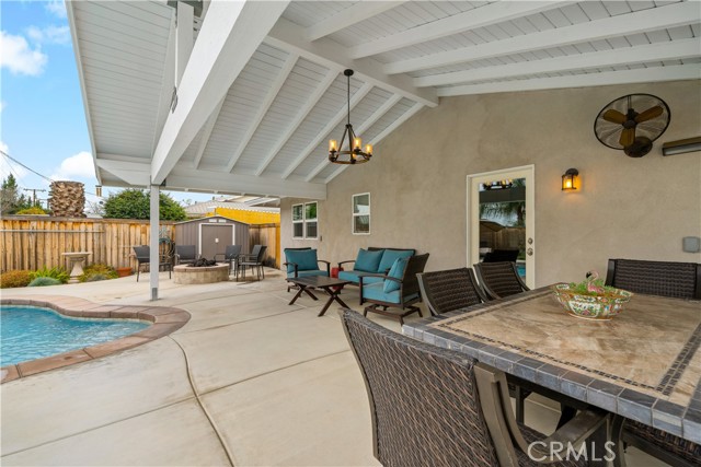 huge custom A frame patio built for outdoor dining and entertaining