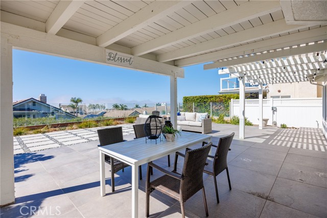 Dining area in backyard