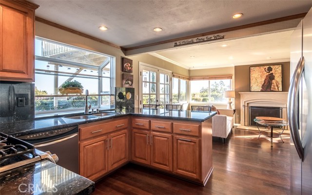 Kitchen opens to the family room