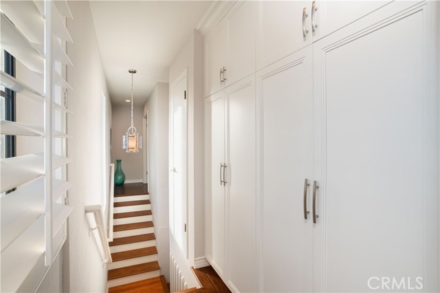 Upstairs Hallway with Built-in Cabinets