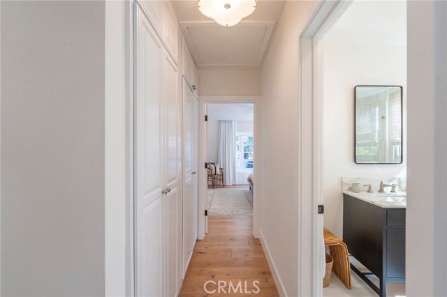 Hallway to three of the four bedrooms