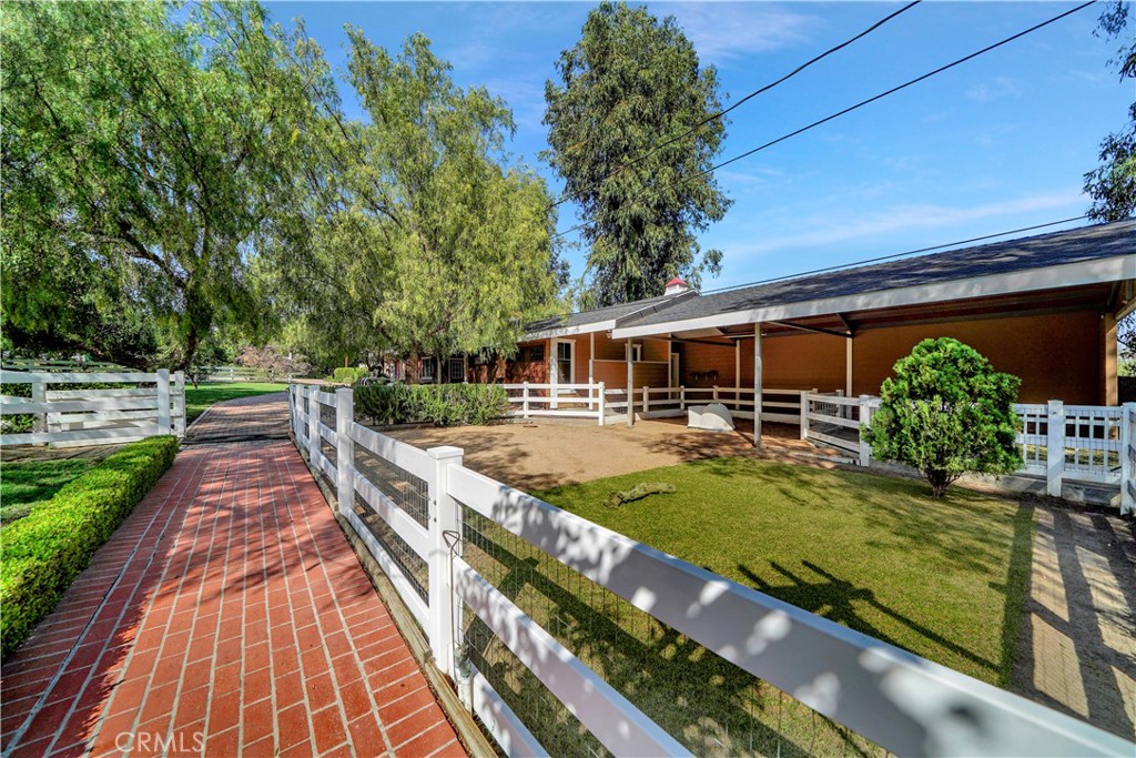 walkway to animal pens and workshop