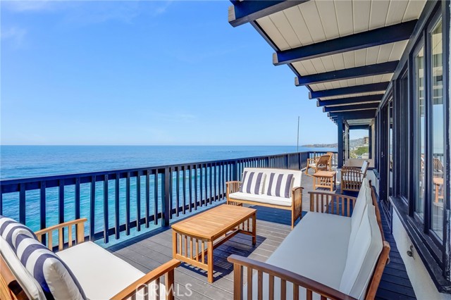 Panoramic ocean view deck with straight on Catalina Island and Coastline views.