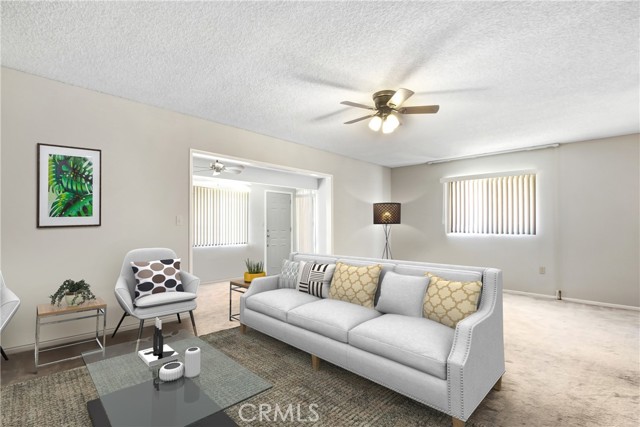 Virtually staged Living Room