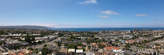 Panoramic ocean views from the home look even better than this aerial shot just above the balcony.