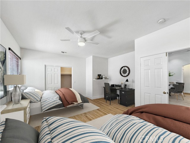 Extra large bedroom  that was a builder option to be two separate bedrooms.Photos depict virtual staging and are not representative of current furnishings in the home.