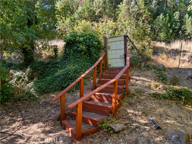 Back entrance with gate and steps