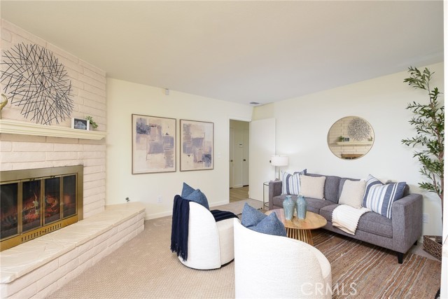 Separate family room with fireplace