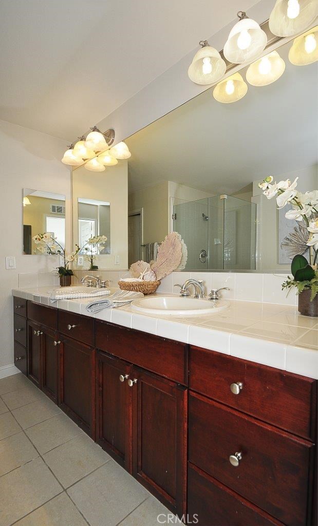 Master bathroom with double sinks
