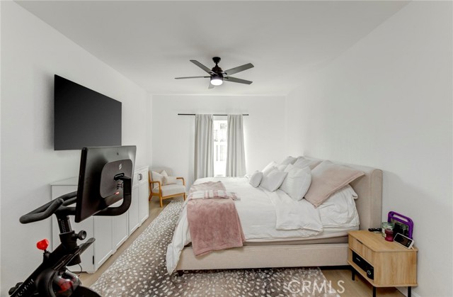 Bright, airy main bedroom