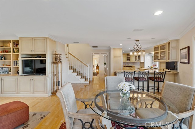 Family Room with View of Kitchen and Stairs