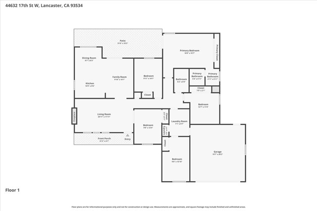 Detail Gallery Image 35 of 35 For 44632 17th, Lancaster,  CA 93534 - 5 Beds | 2 Baths