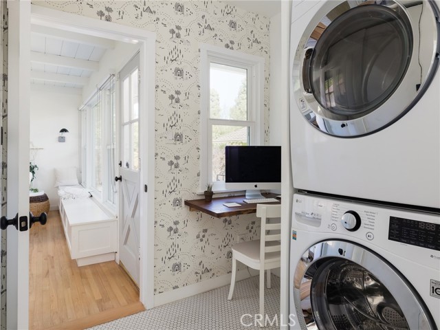 Utility room with office nook