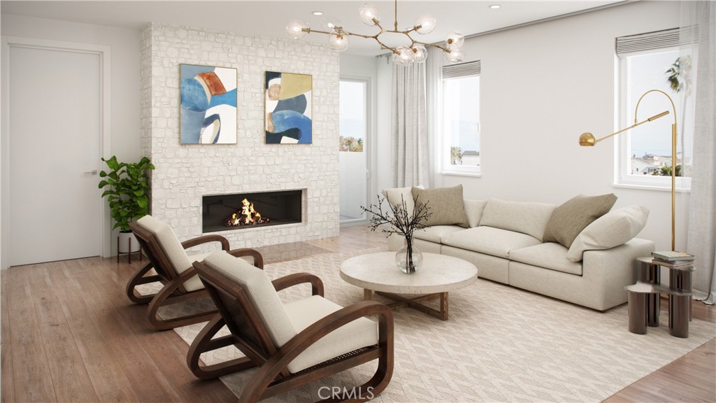 Living room, open to the second patio which also connects to the master suite. All renderings are conceptual only. Subject to change.