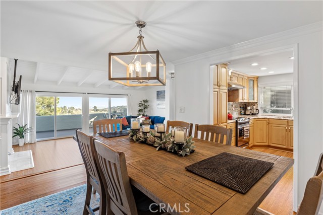 Dining room adjacent to kitchen and living room.