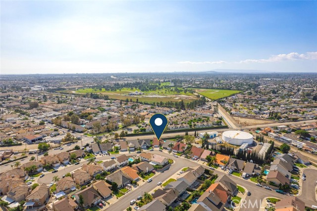 Aerial view of house location on Meadowlark Lane.
