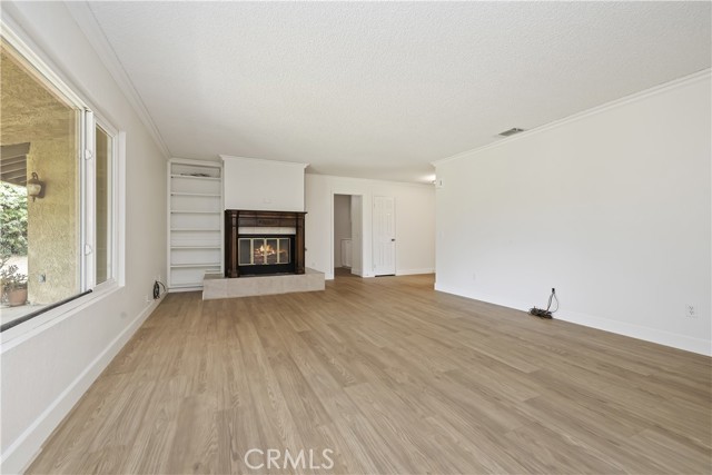 Family room showing fireplace