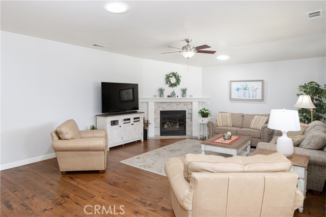 Hickory hardwood floors in the kitchen and throughout the house.