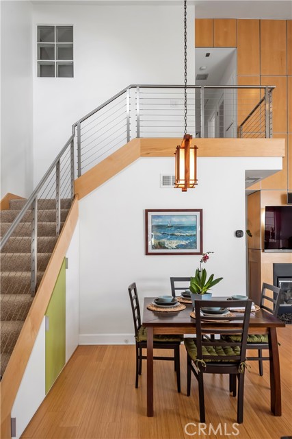 Stairway was moved to open up this space & create custom pantry cabinets