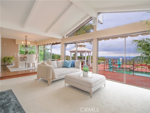 Close up of Living room to dining area