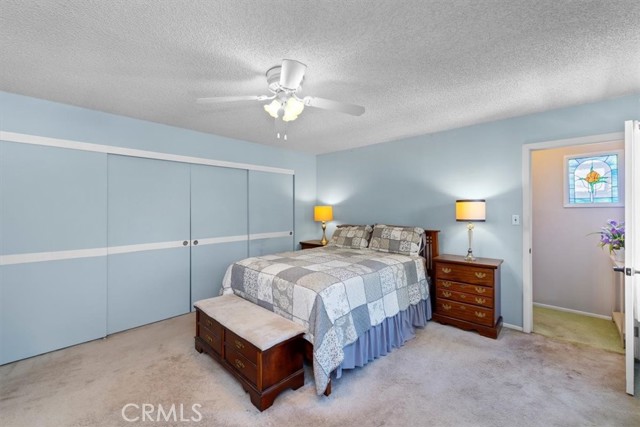Main bedroom suite is upstairs and has 2 large closets-one is 18' long and the other is a walk-in.