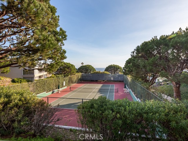 One of two tennis courts in the complex.