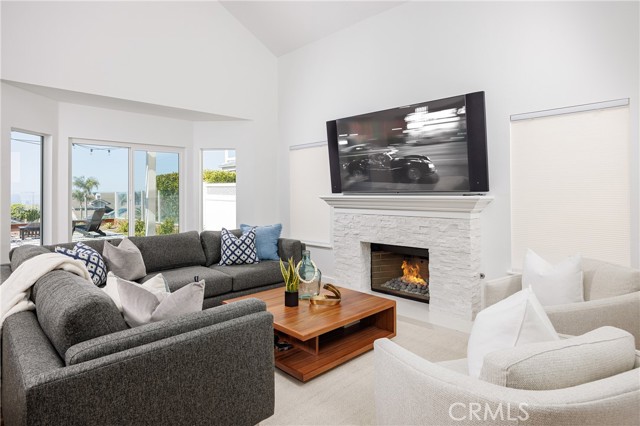 Family room with gas fireplace