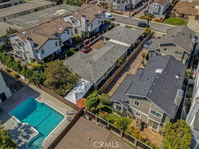 Arial back view looking towards front of property