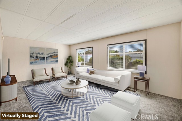 Virtually staged living room