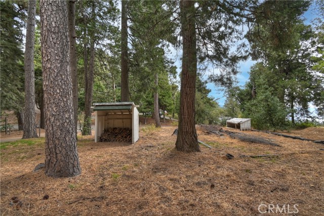 Side yard and wood storage. Room for RV parking