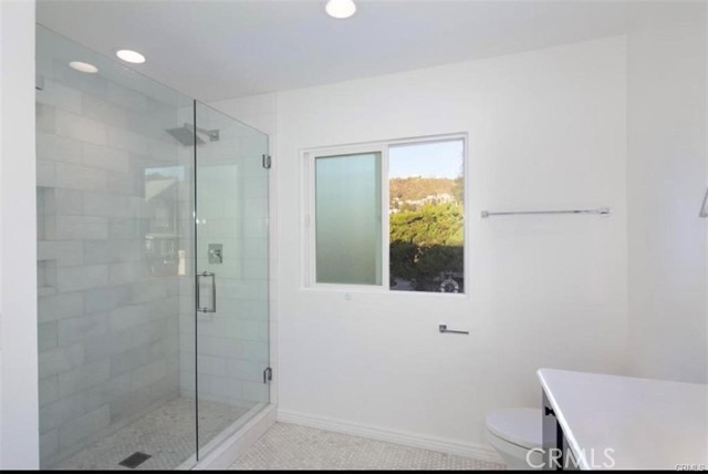 Large walk-in glass shower