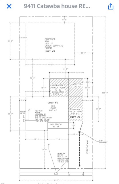 lot plan including addition, JRADU and proposed ADU