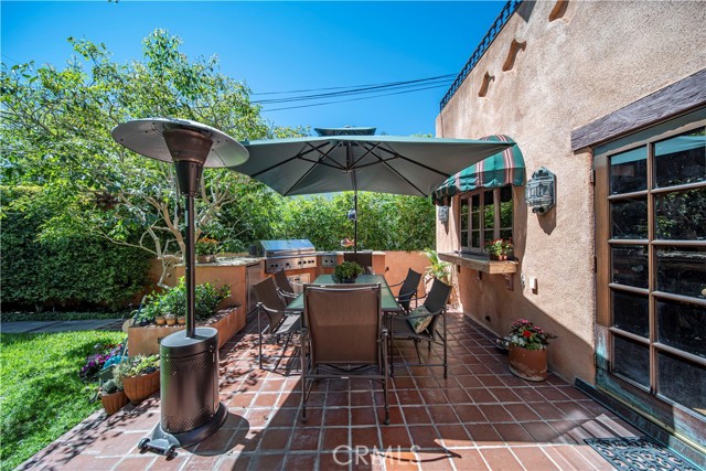 Outdoor kitchen and dining area